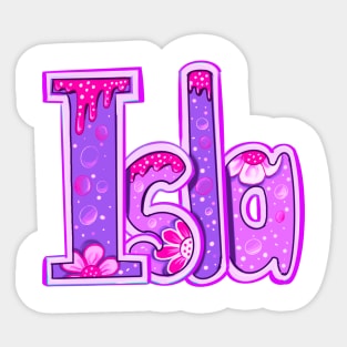 Isla girls first name in purple Personalized personalised customised name Isla Sticker